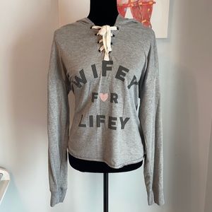 Love & Cherish Gray Tie Hoodie